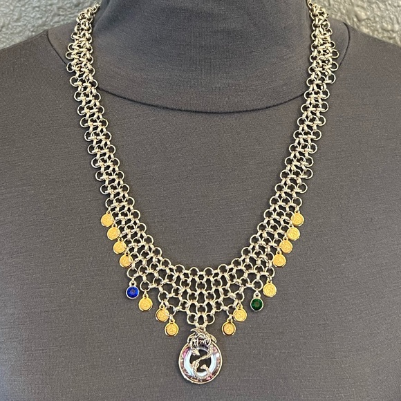 “Smaug’s Treasure" Dragon Handmade Chainmail Necklace The Hobbit Fantasy Tolkien - Picture 9 of 16